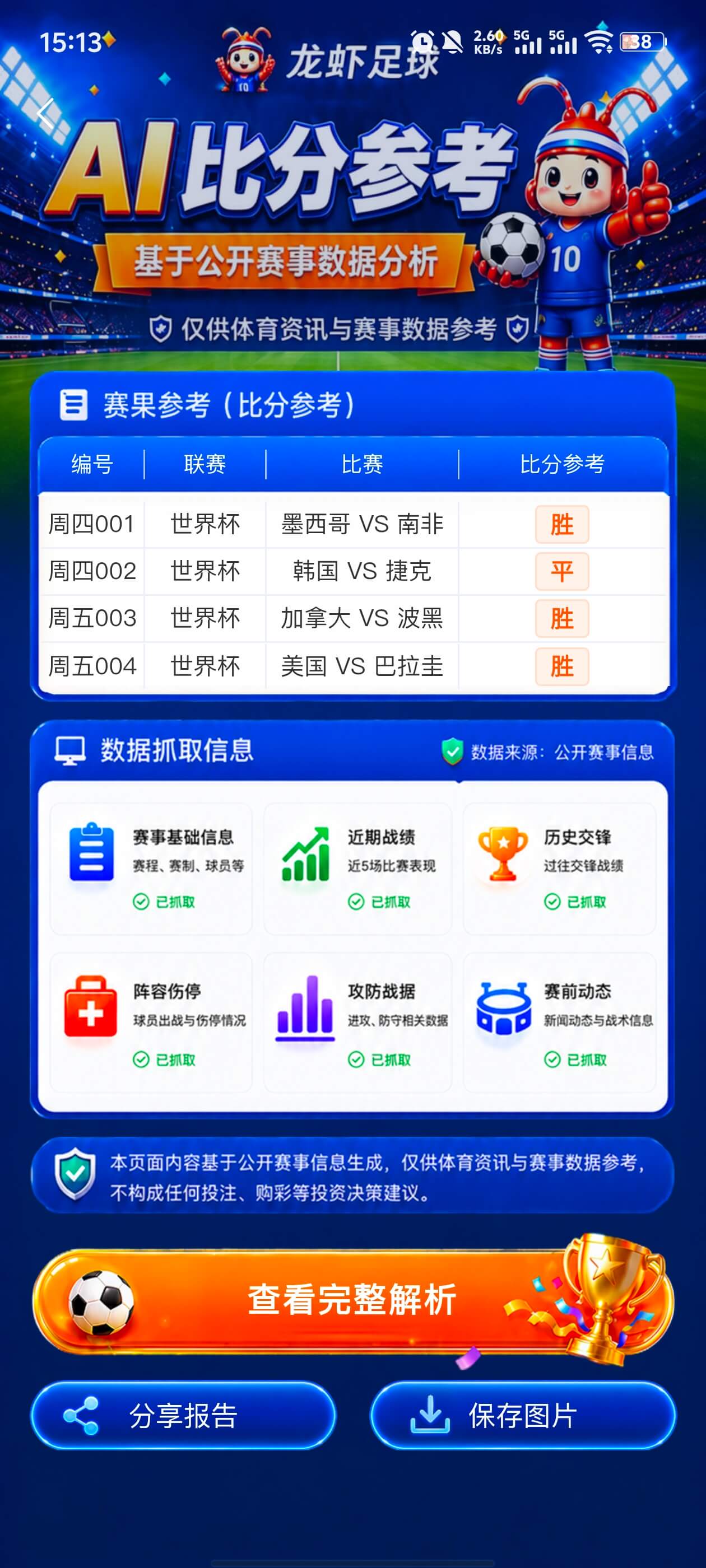 AI分析结果界面